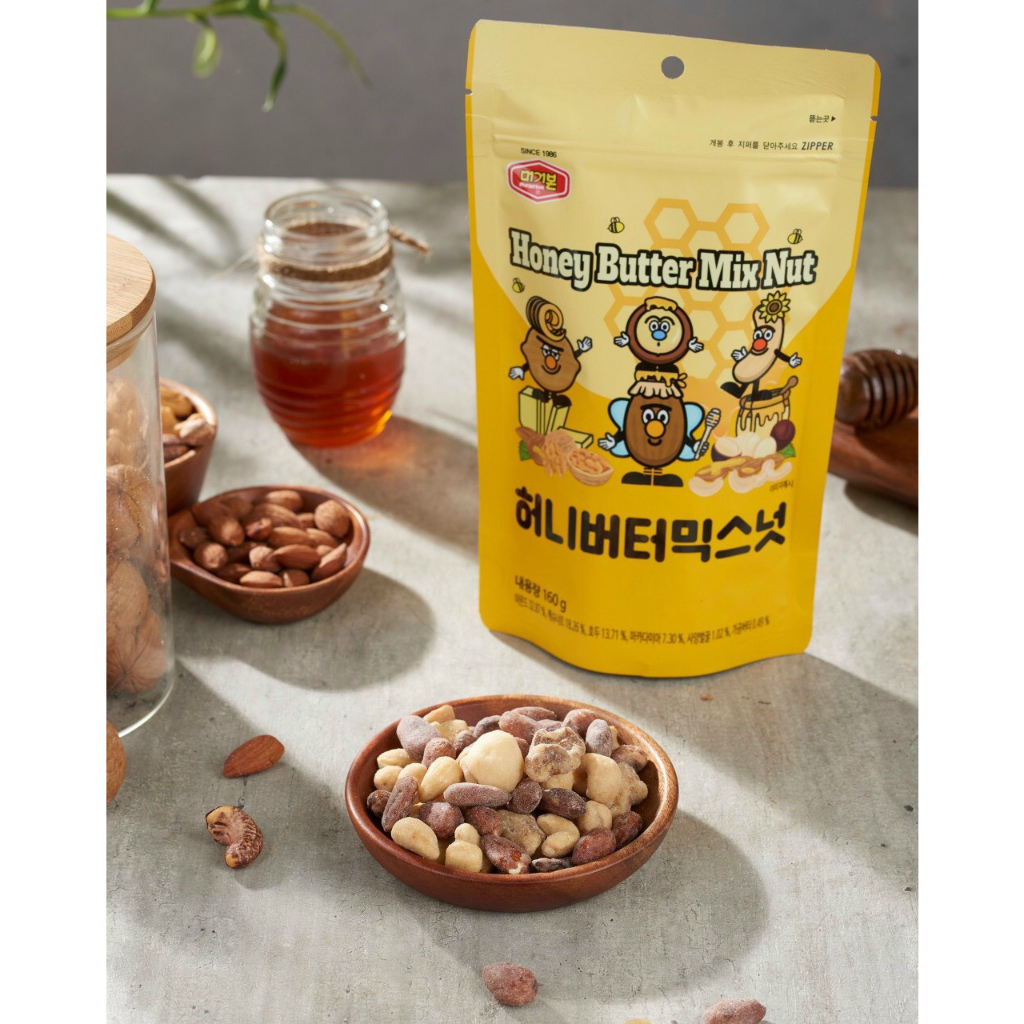 Hạt Tổng Hợp (Mix Nut) Tẩm Mật Bơ Ong Murgerbon Hàn Quốc 160g