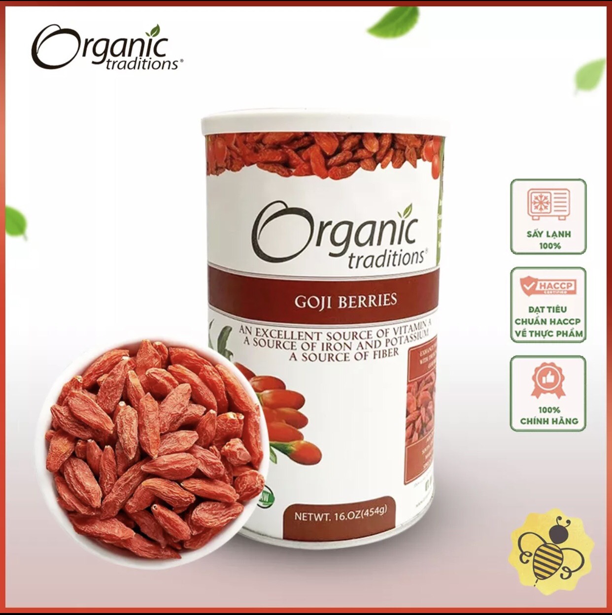 Kỷ Tử Sấy Khô Organic 454g - Kỷ Tử Khô Hữu Cơ Mỹ Organic 100%