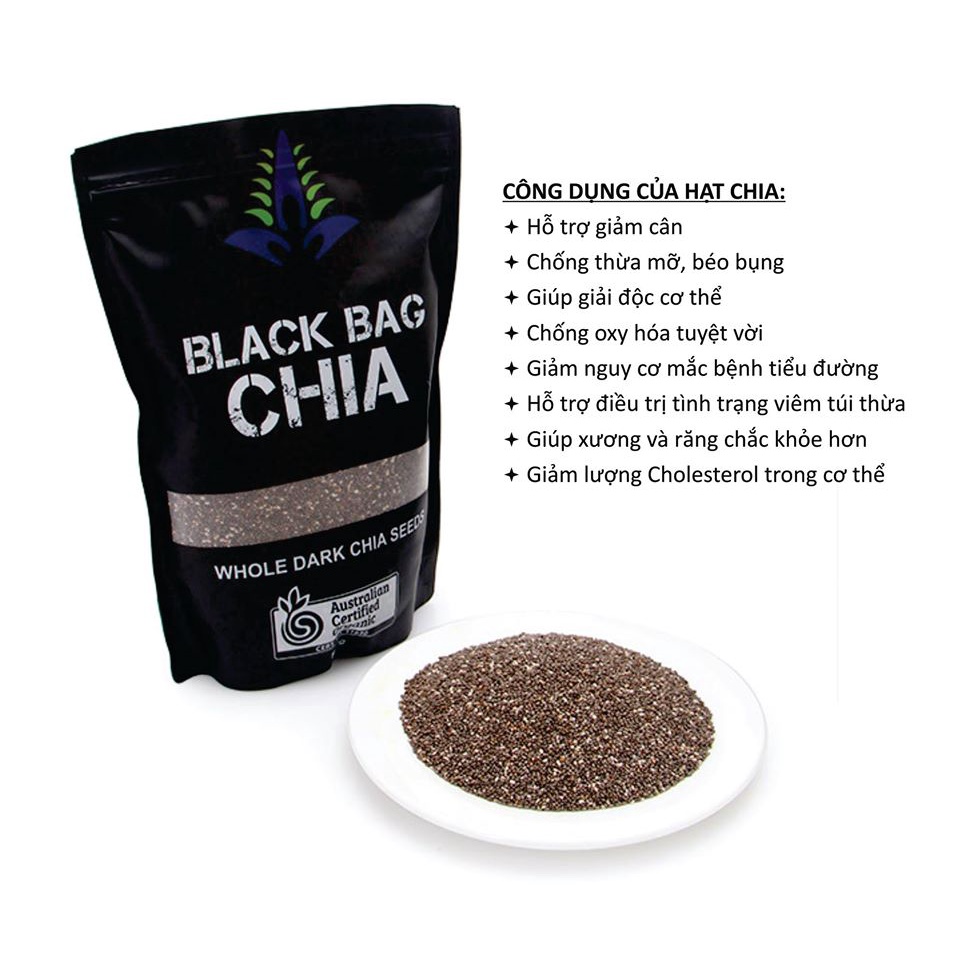 Hạt Chia Đen 500g - Chia Black Bag Úc Hàng Chuẩn Organic 100%