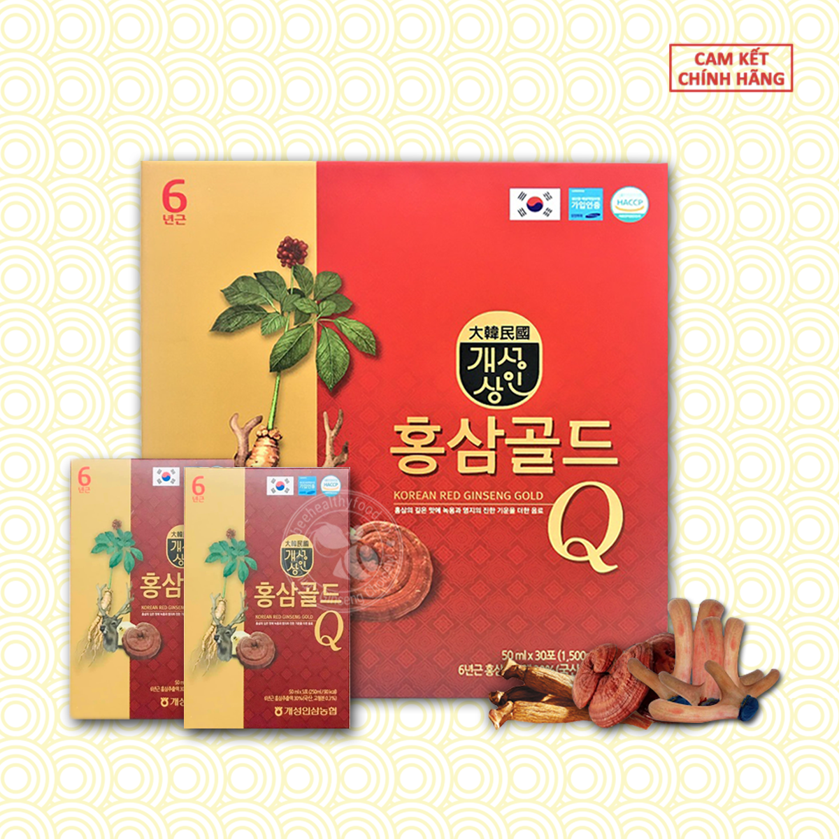 Nước Hồng Sâm Linh Chi Nhung Hươu Gold Q Nonghyup Hàn Quốc (30 gói x 50ml)