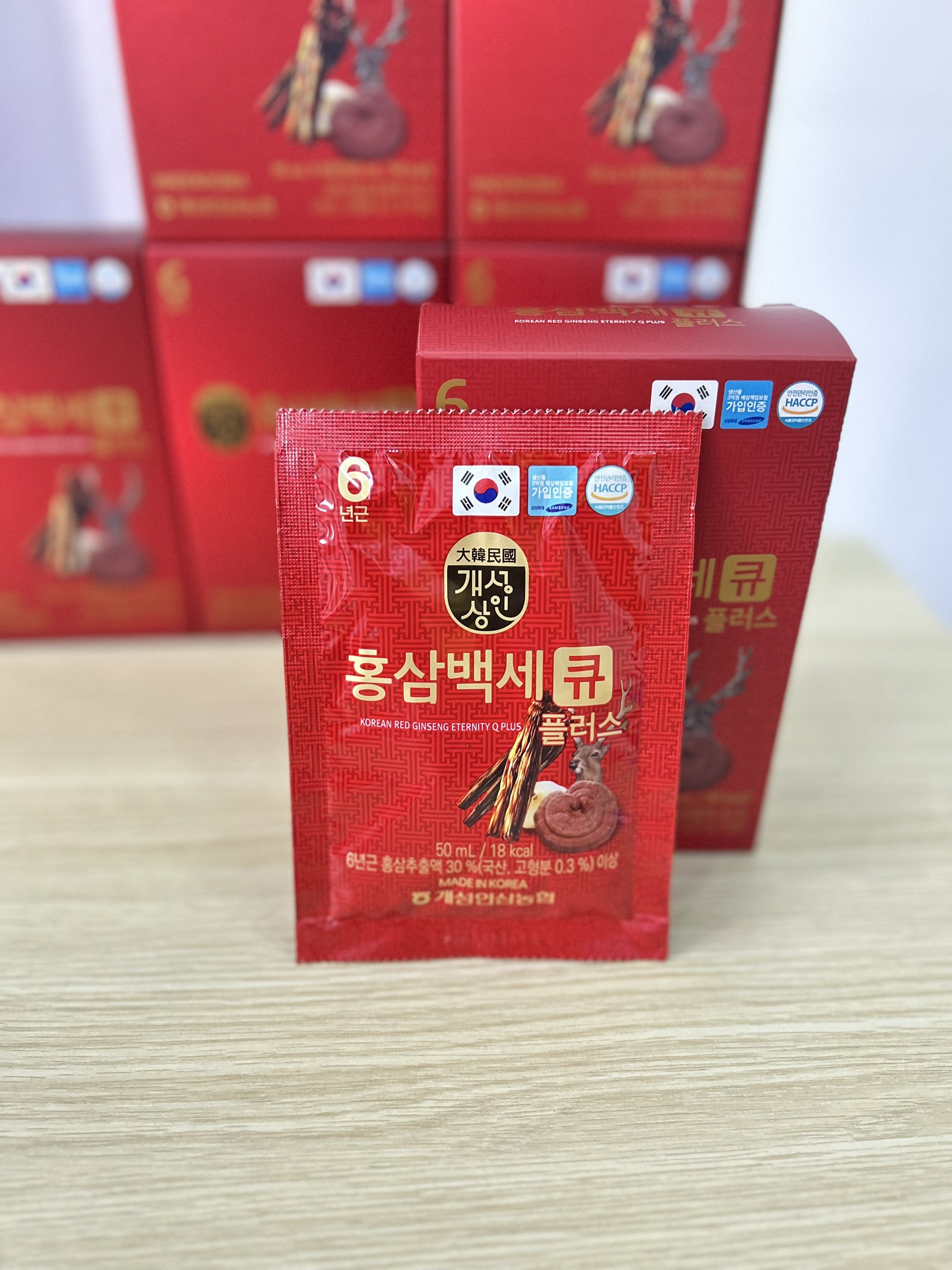 Nước Hồng Sâm Linh Chi Nhung Hươu Q Plus Nonghyup Hàn Quốc (30 gói x 50ml)